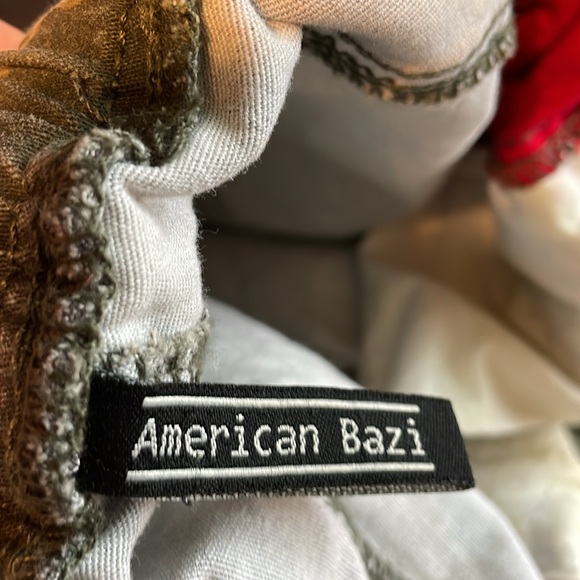 American Bazi Camo Jogger Pants Red Side Panels Sz M Stretch Style Tag: #RJJ-20 - Picture 6 of 11